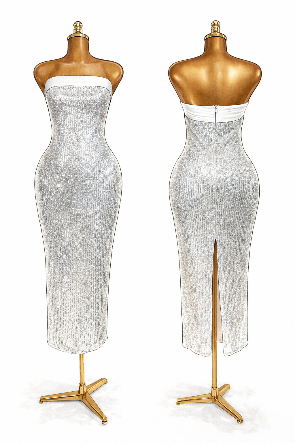 Sequin Evening Dress - ALOZ